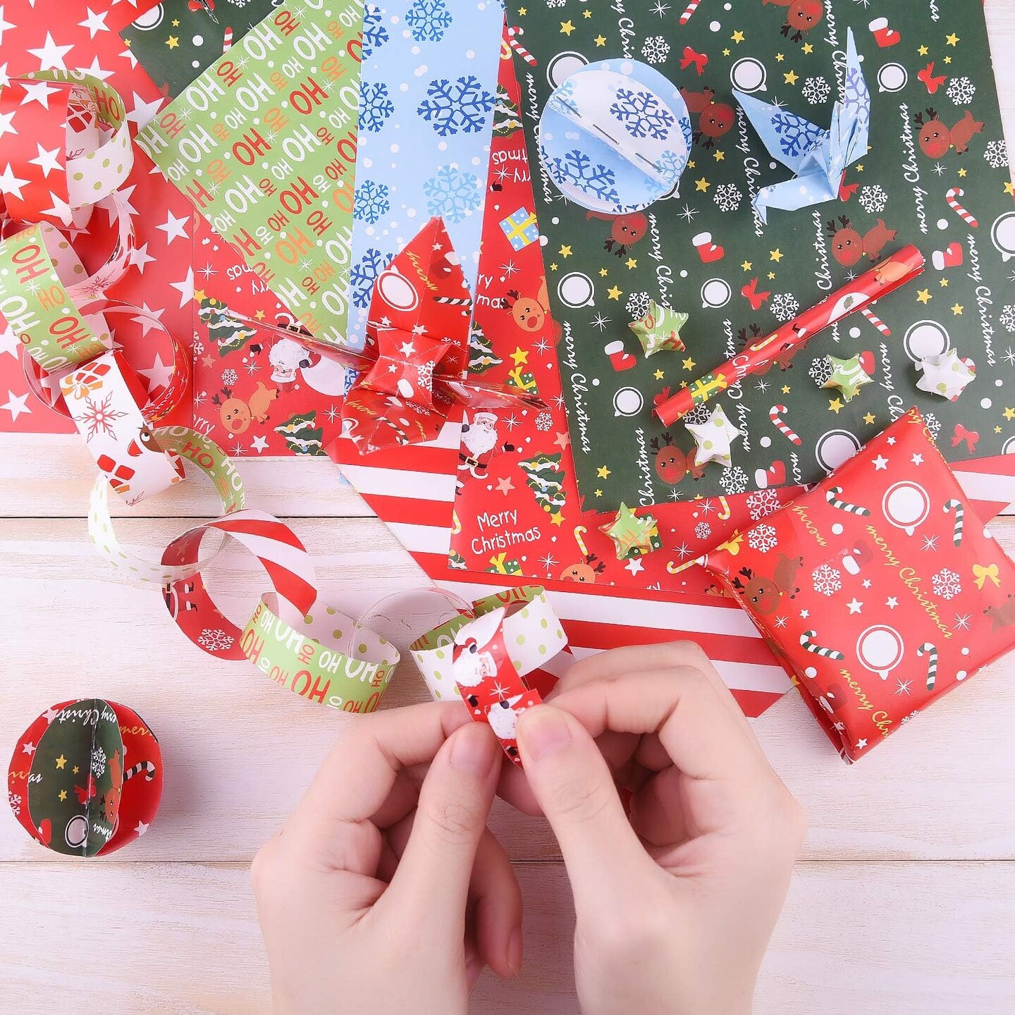 30 Sheets Christmas Pattern Paper Set, A4 Decorative Paper for Card Making Scrapbook Decoration, 10 Designs