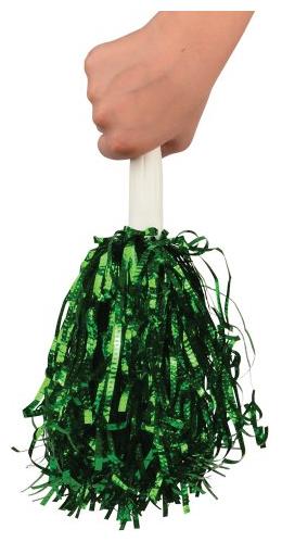 Green Metallic Pom Poms