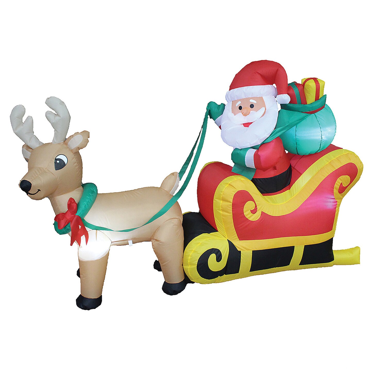Santa On Sleigh 6 Ft Long