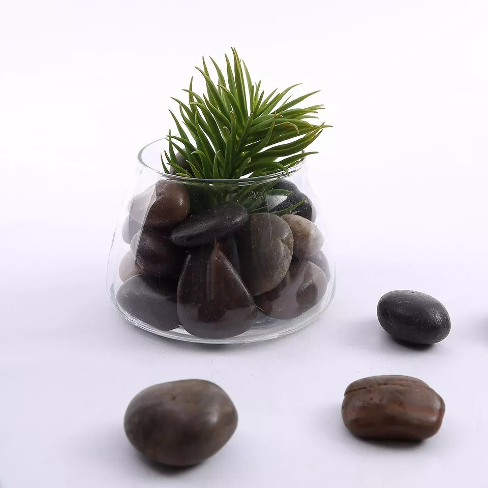 2 lbs Assorted Brown Natural Gravel Pebble Stones Decorative Party Vase Fillers