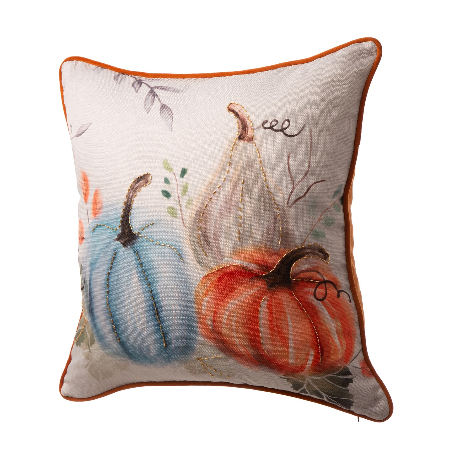 Set of 2 20&#x22;L*20&#x22;W Faux Burlap Pumpkin Pillow Cover