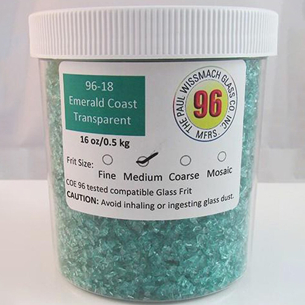 Wissmach Frit Medium Emerald Coast 96-18 1Lb. Jar 96 COE