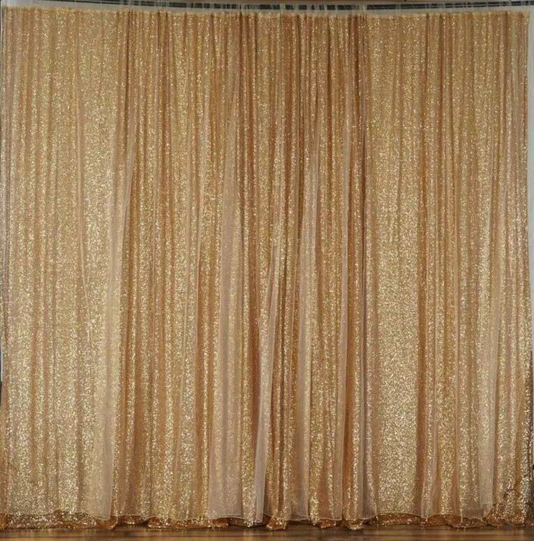 20 ft x 10 ft GOLD Sequins BACKDROP Wedding Party Photo Booth Decorations