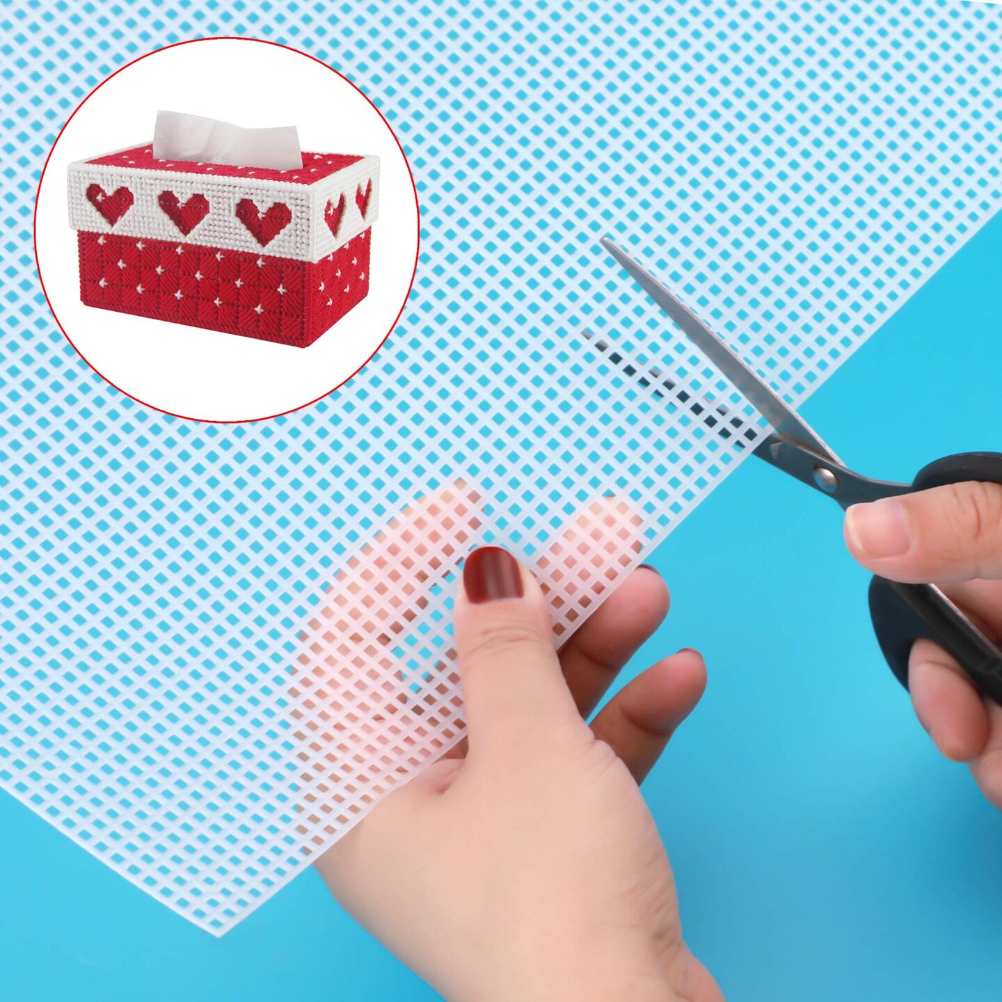 SAVITA 6 Sheets of Plastic Mesh 7 Needlework Canvas for Embroidery and Knitting and Crochet Projects