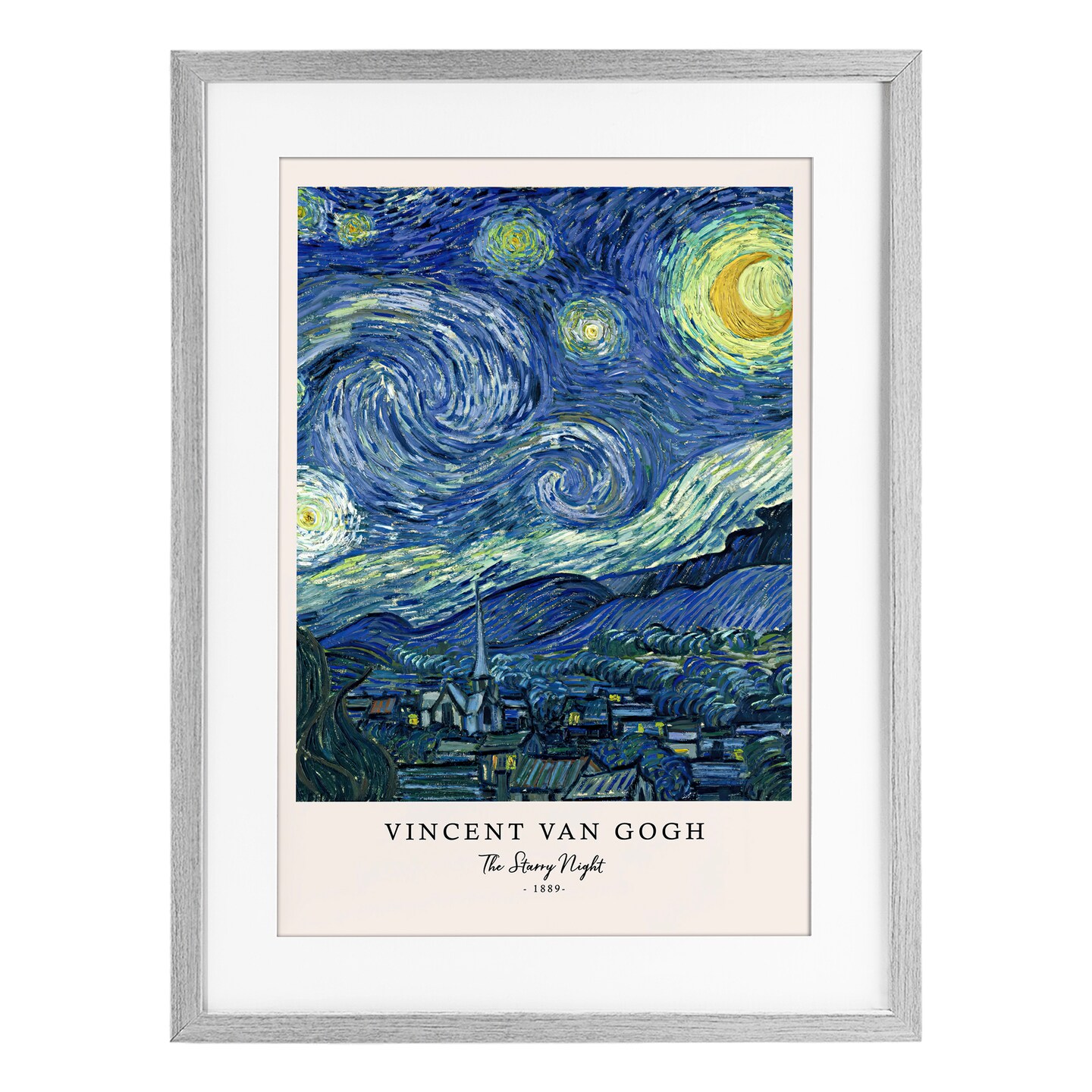 Stupell Industries Classic Starry Night Van Gogh Framed Print Under Glass, design by Vintage Hustle