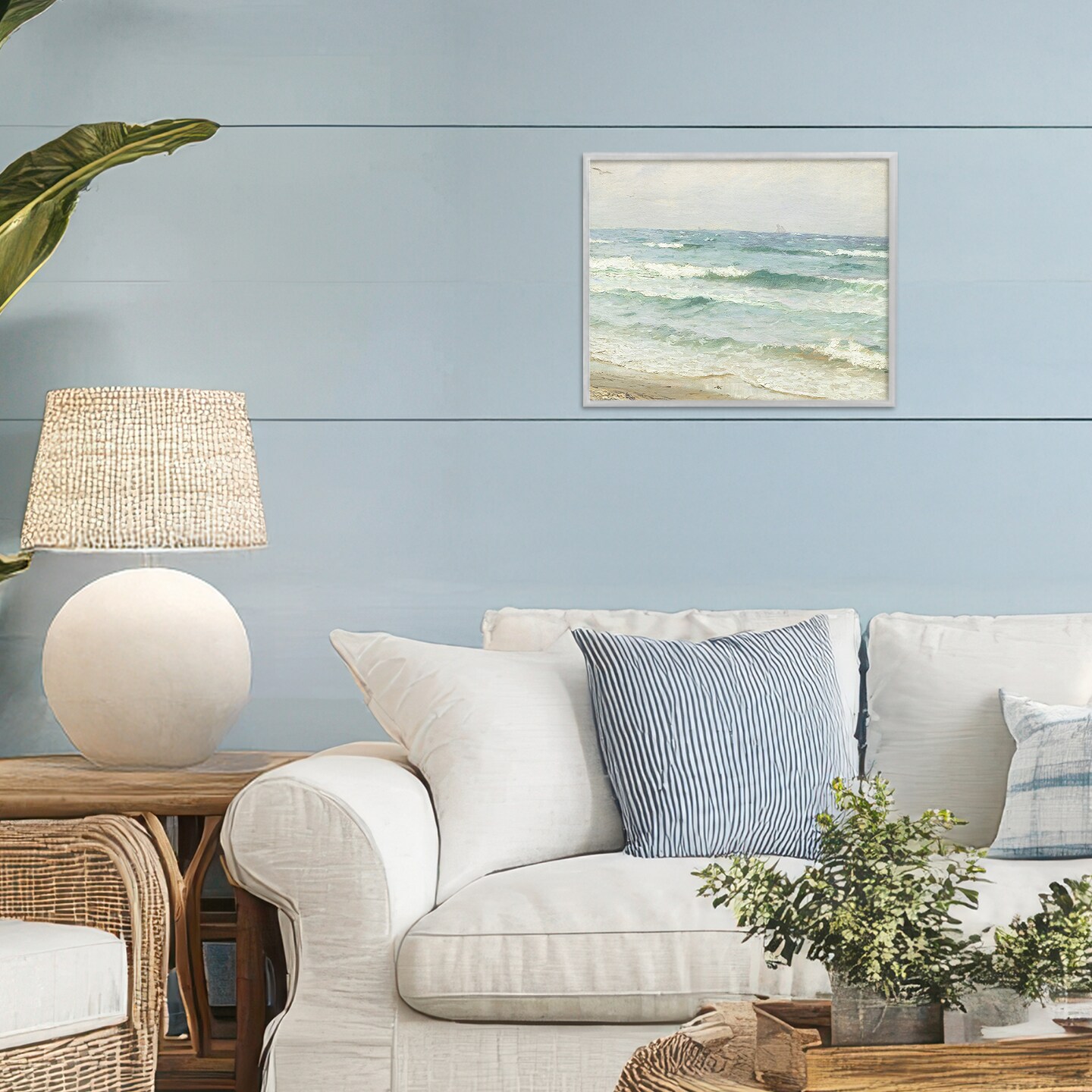 Stupell Industries Vintage Waves on The Shore Framed Giclee, design by Leah Straatsma