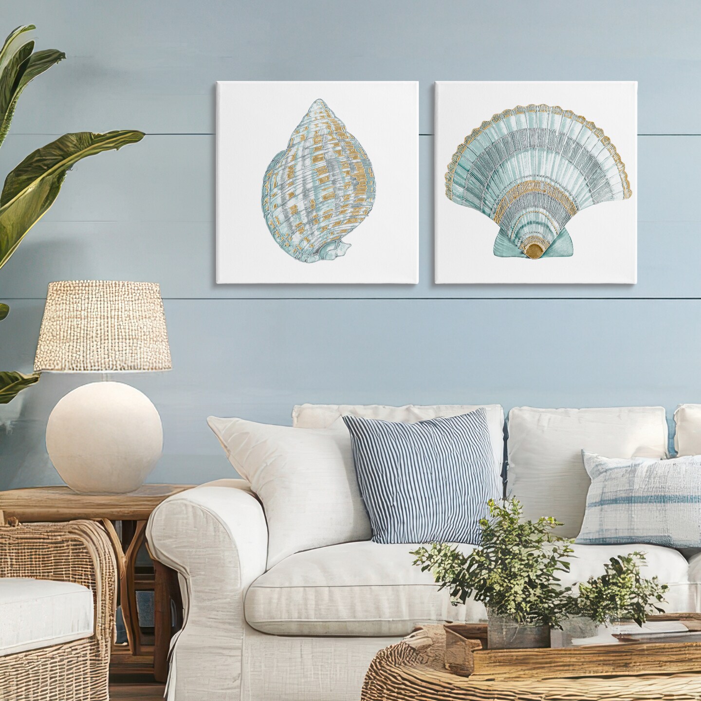 Stupell Industries Regal Clam Shell Duo 2pc Canvas Set, design by Lorenzo Collective