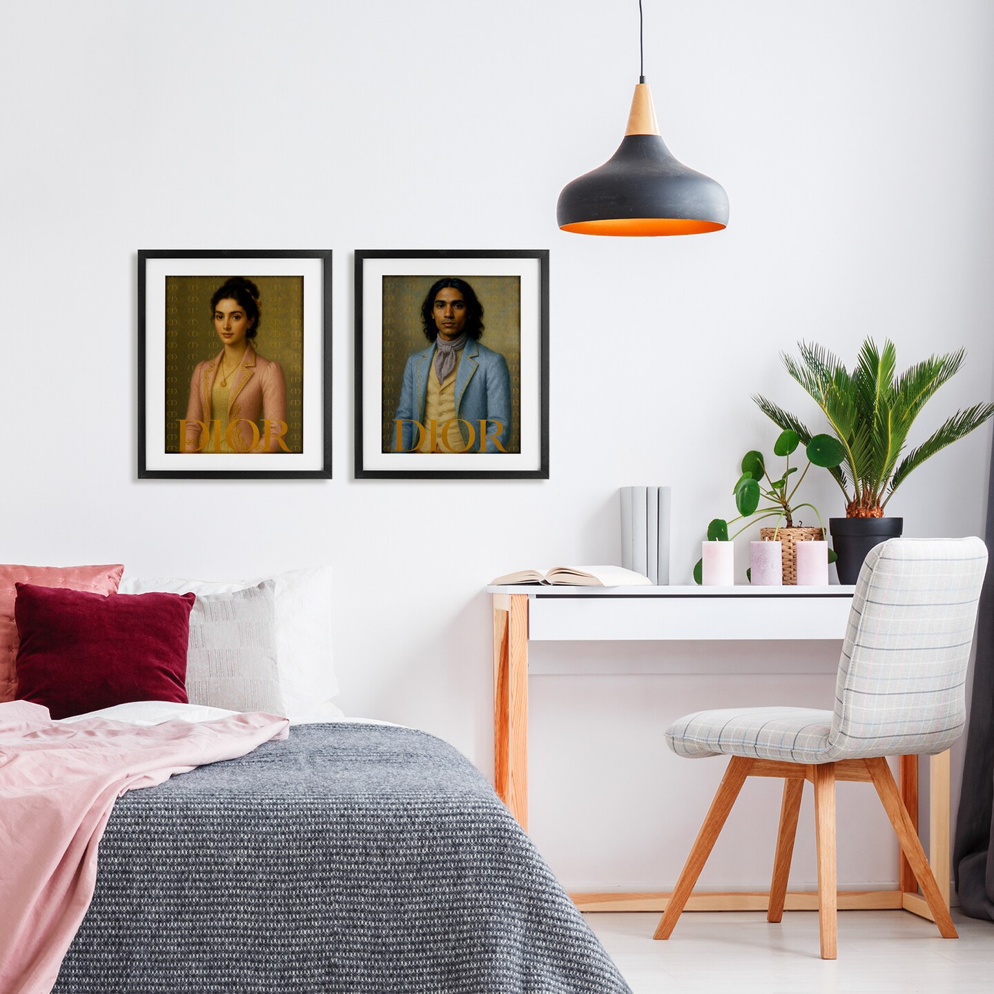 Stupell Industries Iconic Vintage Fashion Models 2pc Framed Print Under Glass Set, design by Grotto Studios