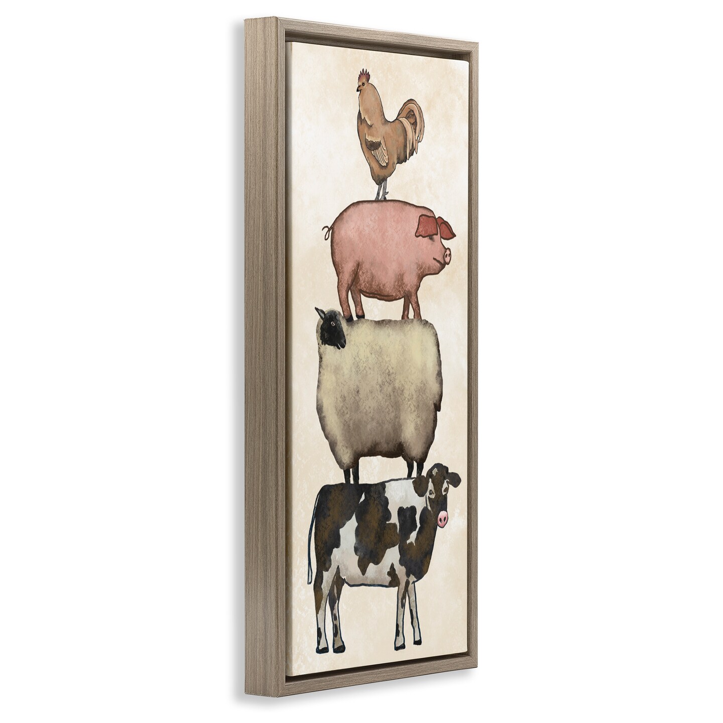 Stupell Industries All Together Vintage Farm Animals Floating Frame, design by Leah Noel Art