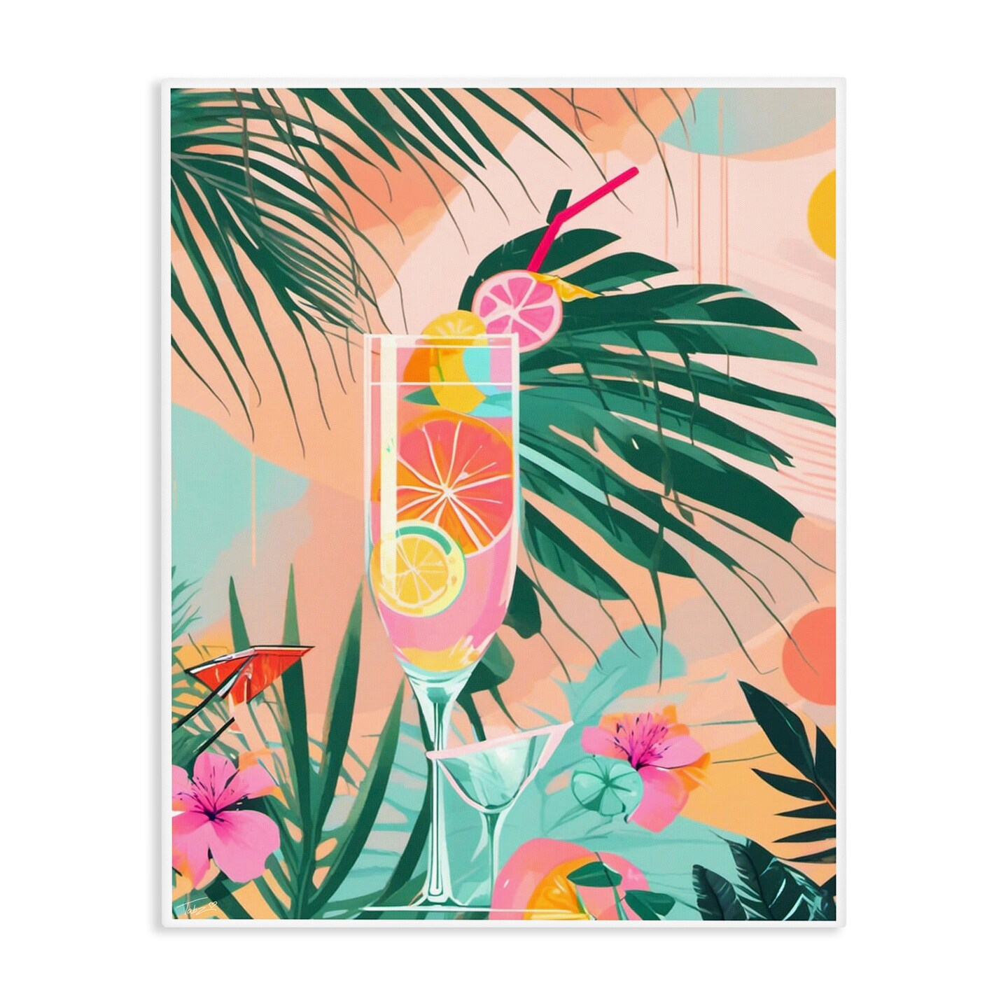 Stupell Industries Jungle Lemonade Cocktail Canvas, design by Tabz