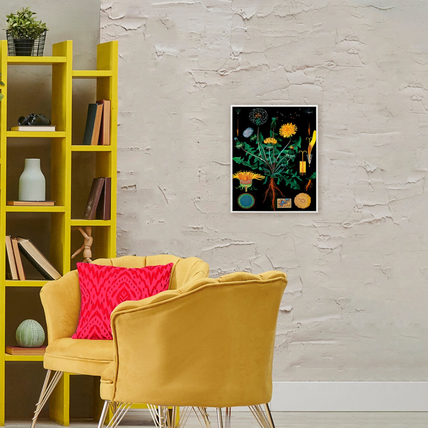 Stupell Industries Dandelion Botanical Illustration Framed Giclee, design by Vintage Hustle