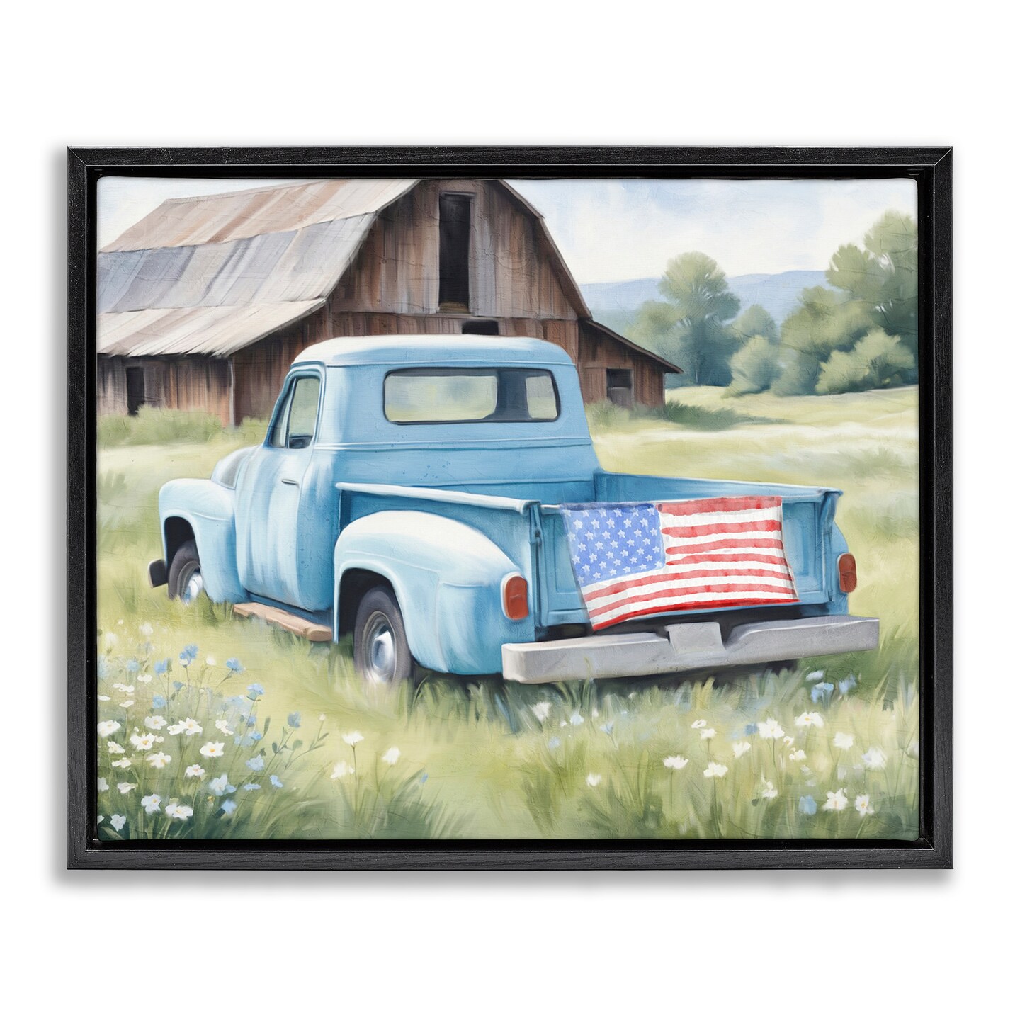 Stupell Industries American Pride Truck on Farm Floating Frame, design by Kim Allen