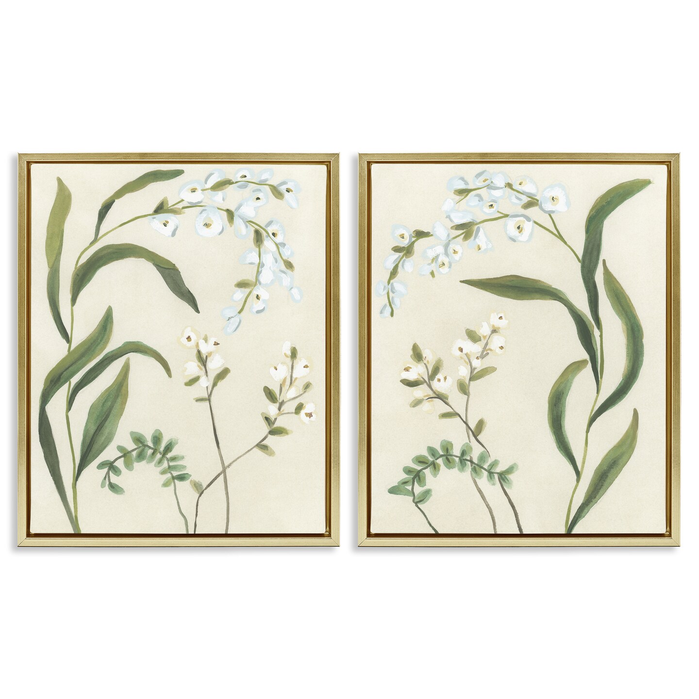 Stupell Industries Vintage Snowdrop Stems 2pc Floating Frame Set, design by June Erica Vess