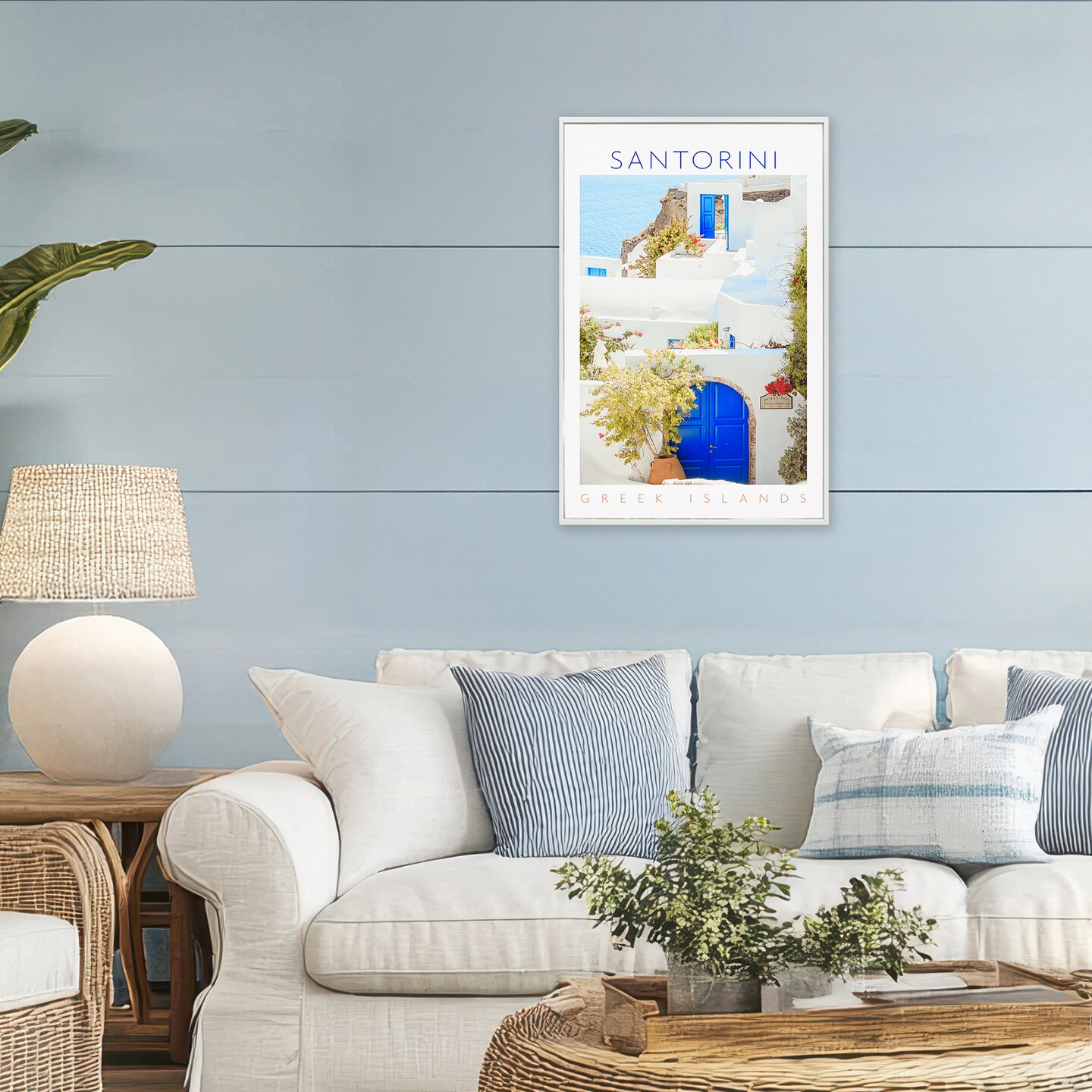 Stupell Industries Santorini Greek Islands Framed Giclee, design by Erin Marie