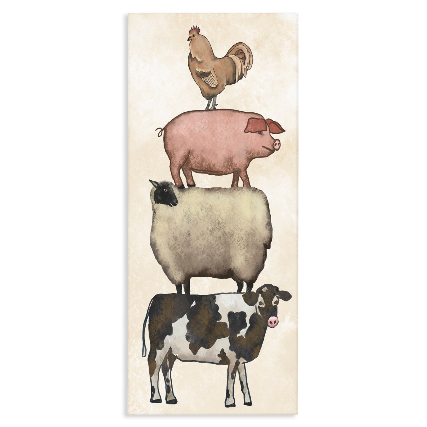 Stupell Industries All Together Vintage Farm Animals Canvas, design by Leah Noel Art