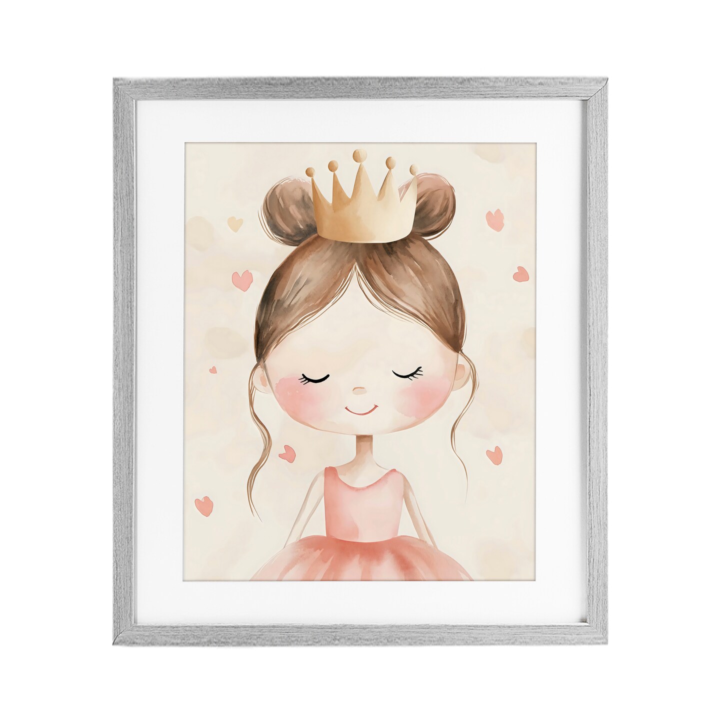 Stupell Industries Pink Ballerina in Crown Framed Print Under Glass, design by Creative Studio
