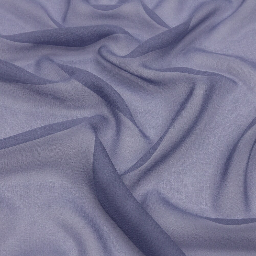 1 Yard Silk Chiffon Fabric Infinity Blue 44" Wide for Dresses & Scarves