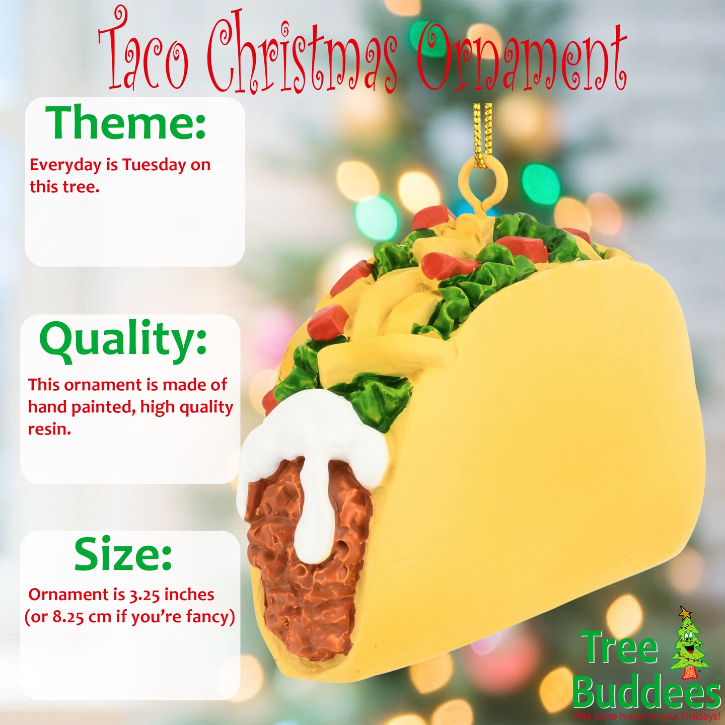 Tree Buddees Taco Food Christmas Ornament