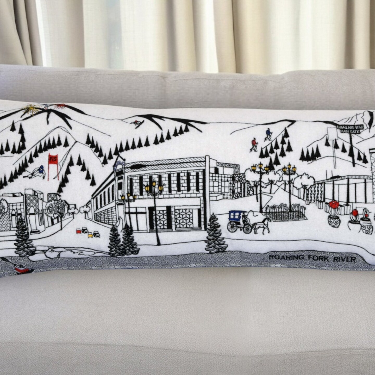 Edge Collections-14" x 35"-White-Aspen Skyline Decorative Lumbar Pillow-1 pcs