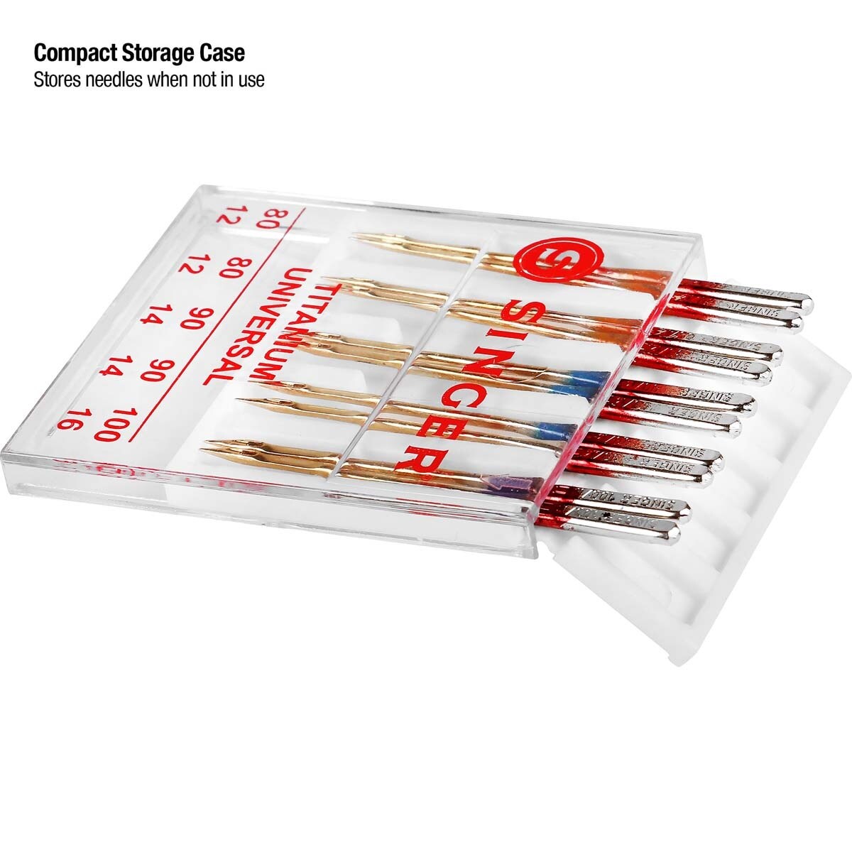 SINGER Titanium Universal Regular Point Machine Needles-Sizes 11/80 (4), 14/90 (4) & 16/100 (2)