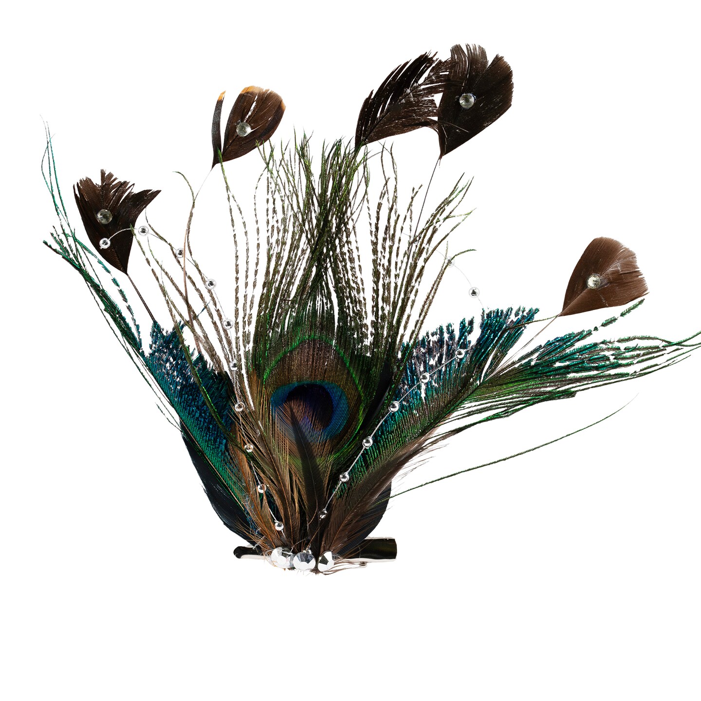 Northlight Peacock Ocelli Feather Clip-On Christmas Ornament -6&#x22; - Brown, Green and Blue