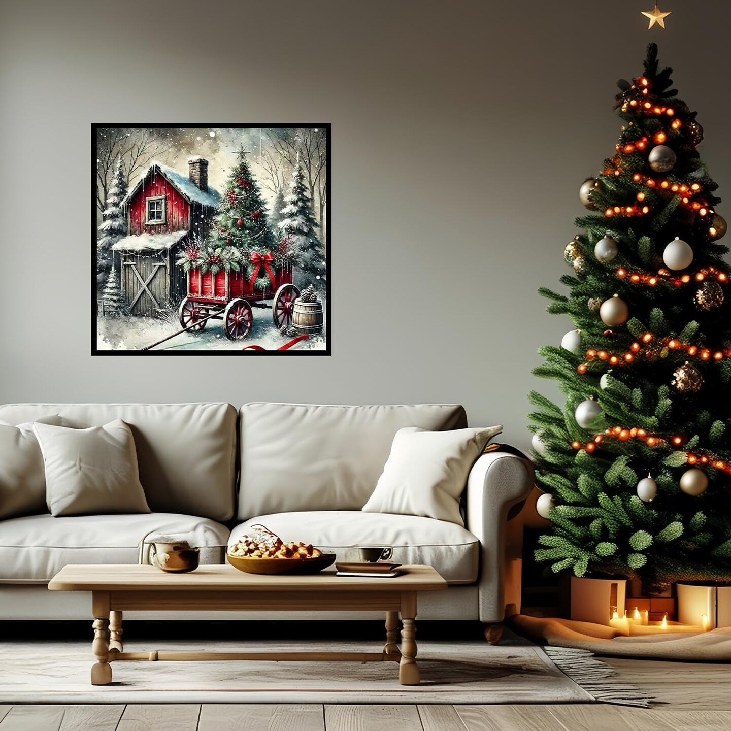 13.8x13.8 inches - Winter House The Diamond Paintings Kits for Beginners(Christmas)