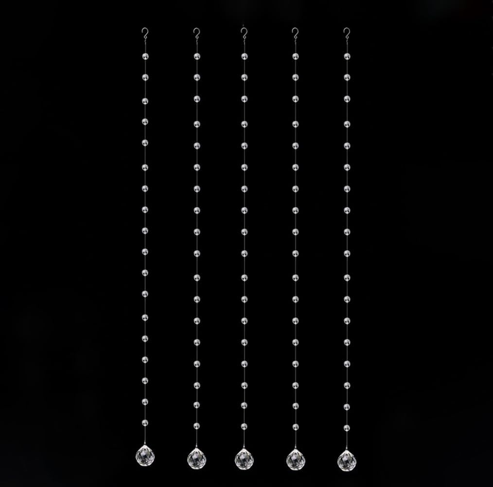 Crystal Beaded String Clear Glass Beads Garland Strands Hanging Wedding Arch Decor Curtain Chandelier