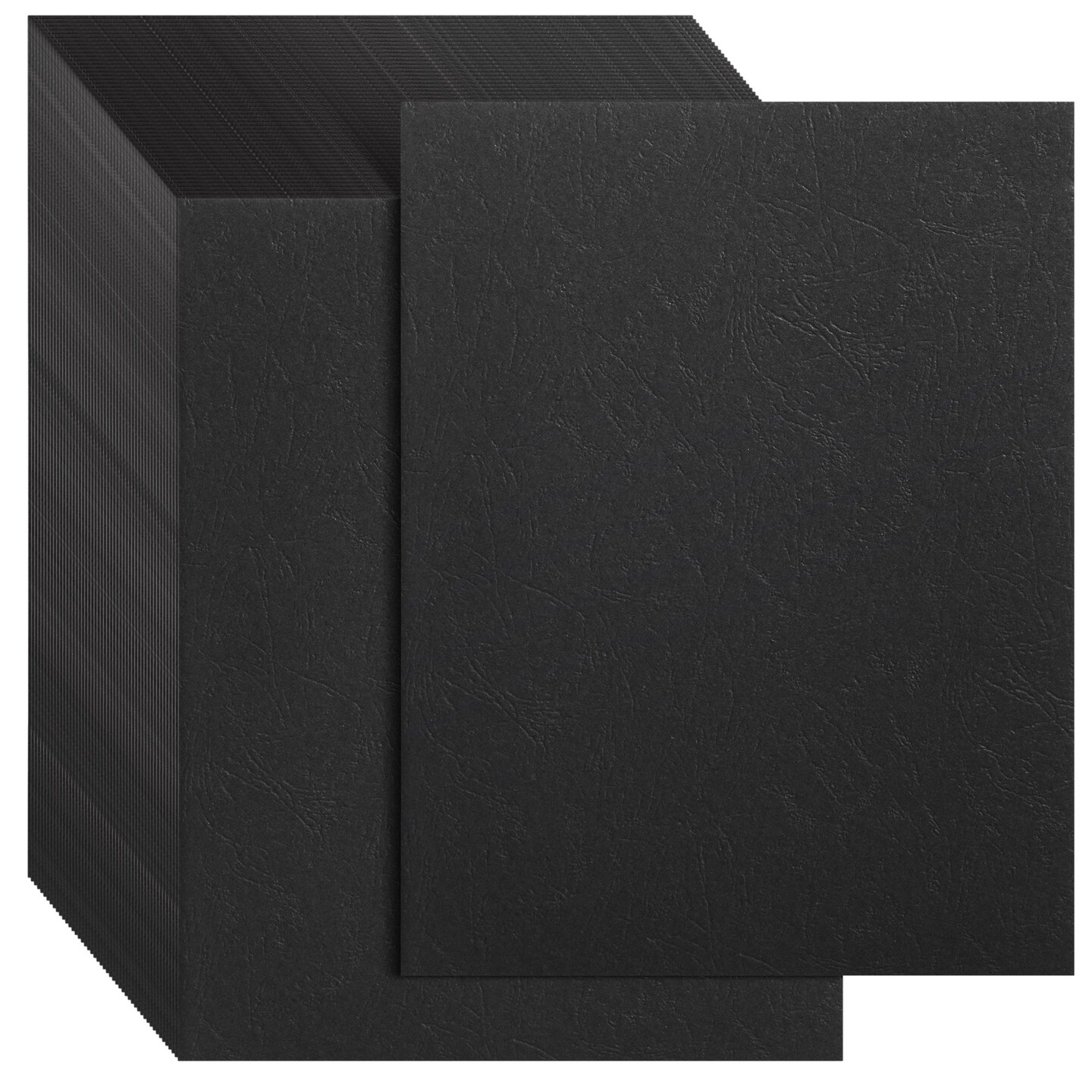 100Pack Black 13 Mil Presentation Binding Covers and Backs, 230g