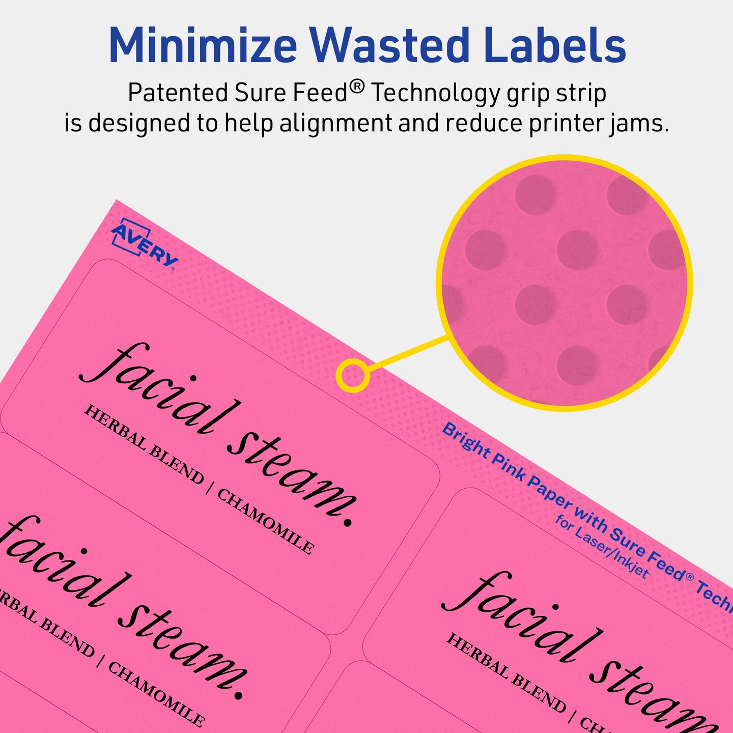 Avery Bright Pink Paper Labels, 2&#x22; x 4&#x22; Rectangle