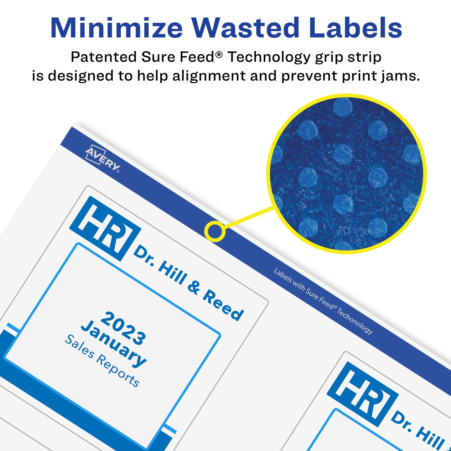 Avery Matte White Removable Square Labels with Sure Feed Technology, Print-to-the-Edge, 3&#x22; x 3&#x22;