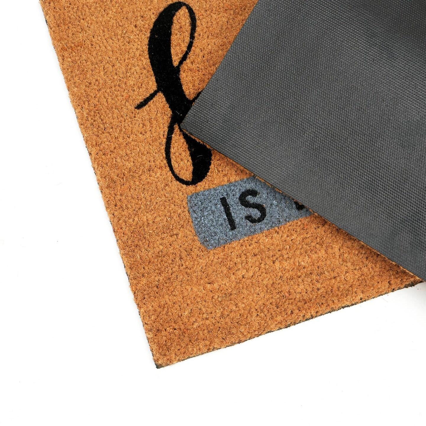 Natural Coir Door Mat with Non-Slip Backing, Indoor Outdoor Entry Doormat