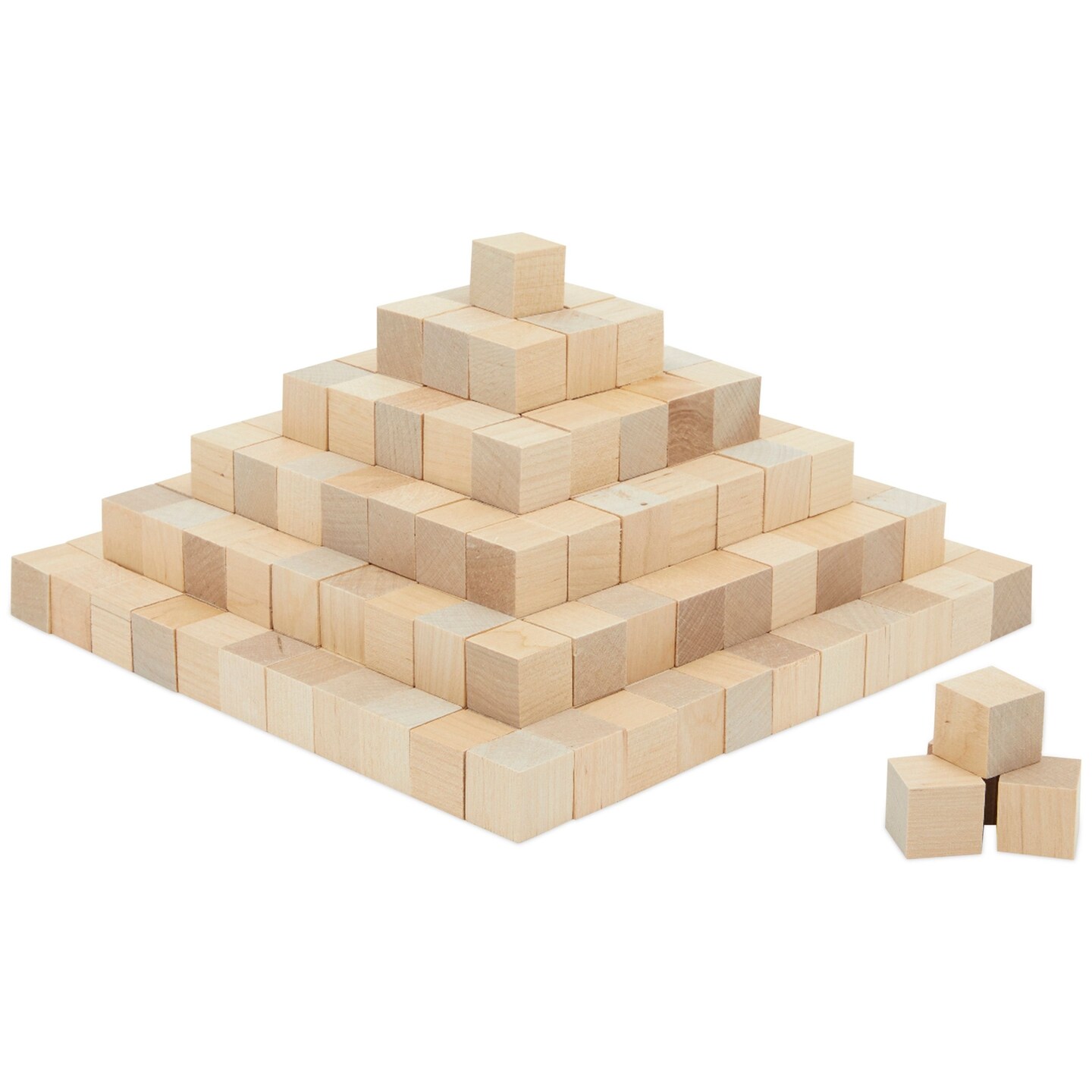 Unfinished Wood Cubes for DIY Crafts, 3/4 Inch Wooden Block Set (250 Pack)