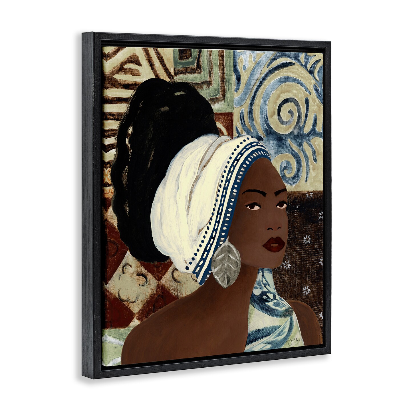 Stupell Industries Classy Earth Tones Portrait Floating Frame By Janet Tava