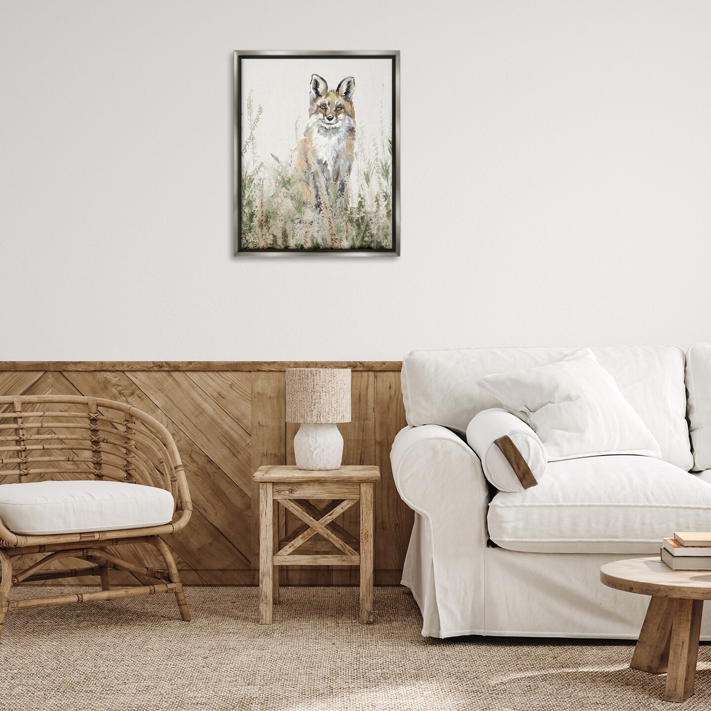 Stupell Industries Fox In Meadow Landscape Floating Frame By PATRICIA PINTO