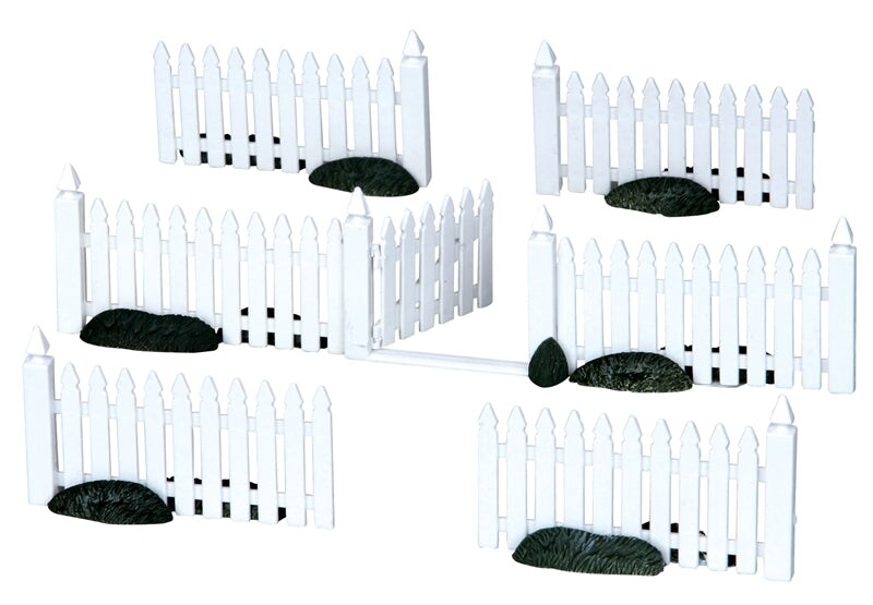 Lemax Plastic Picket Fence - 7 Piece Set