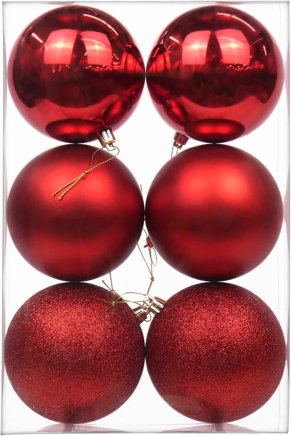 Large Christmas Balls Shatterproof Ornaments (Red)