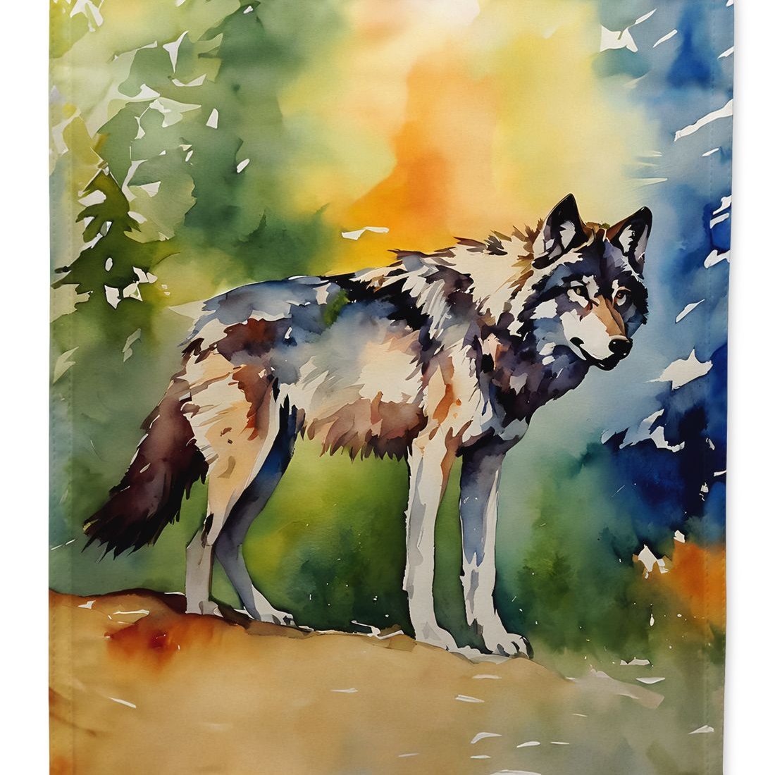 Edge Collections - 28" X 40" - Multicolor - Wolves Wolf Large Outdoor Porch Banner - 1 Piece