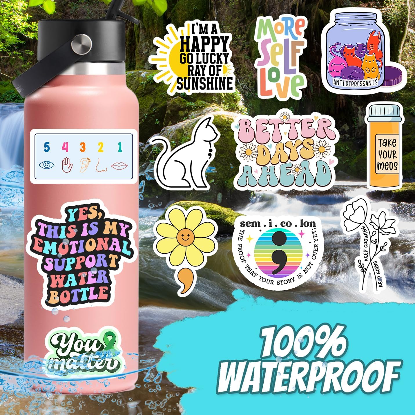 150 PCS Mental Health Matters Stickers Pack for Journals, Laptops, Water Bottles
