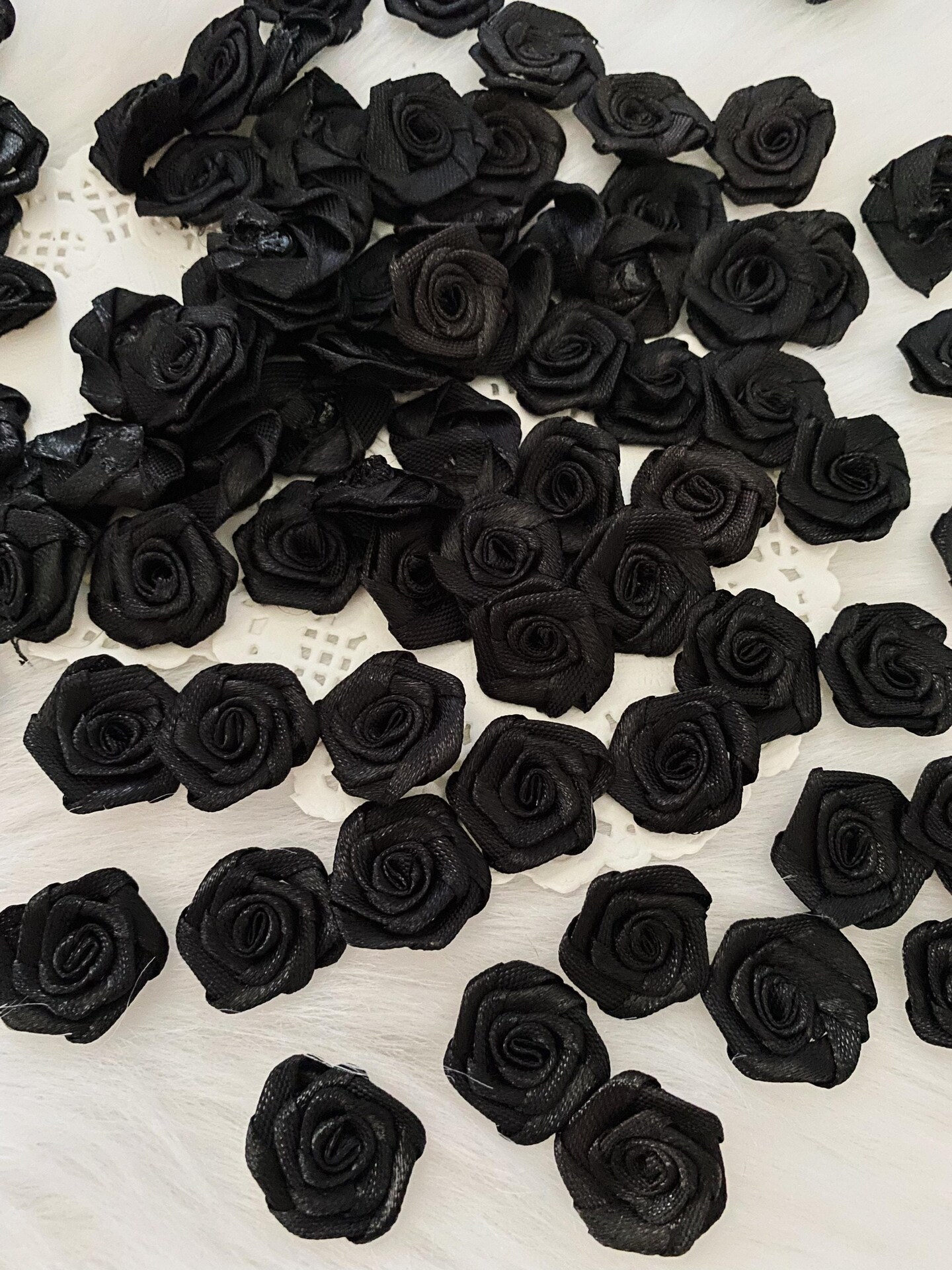 Dark Red Organza Roses 45mm, 3D Red Fabric Roses, Crafting