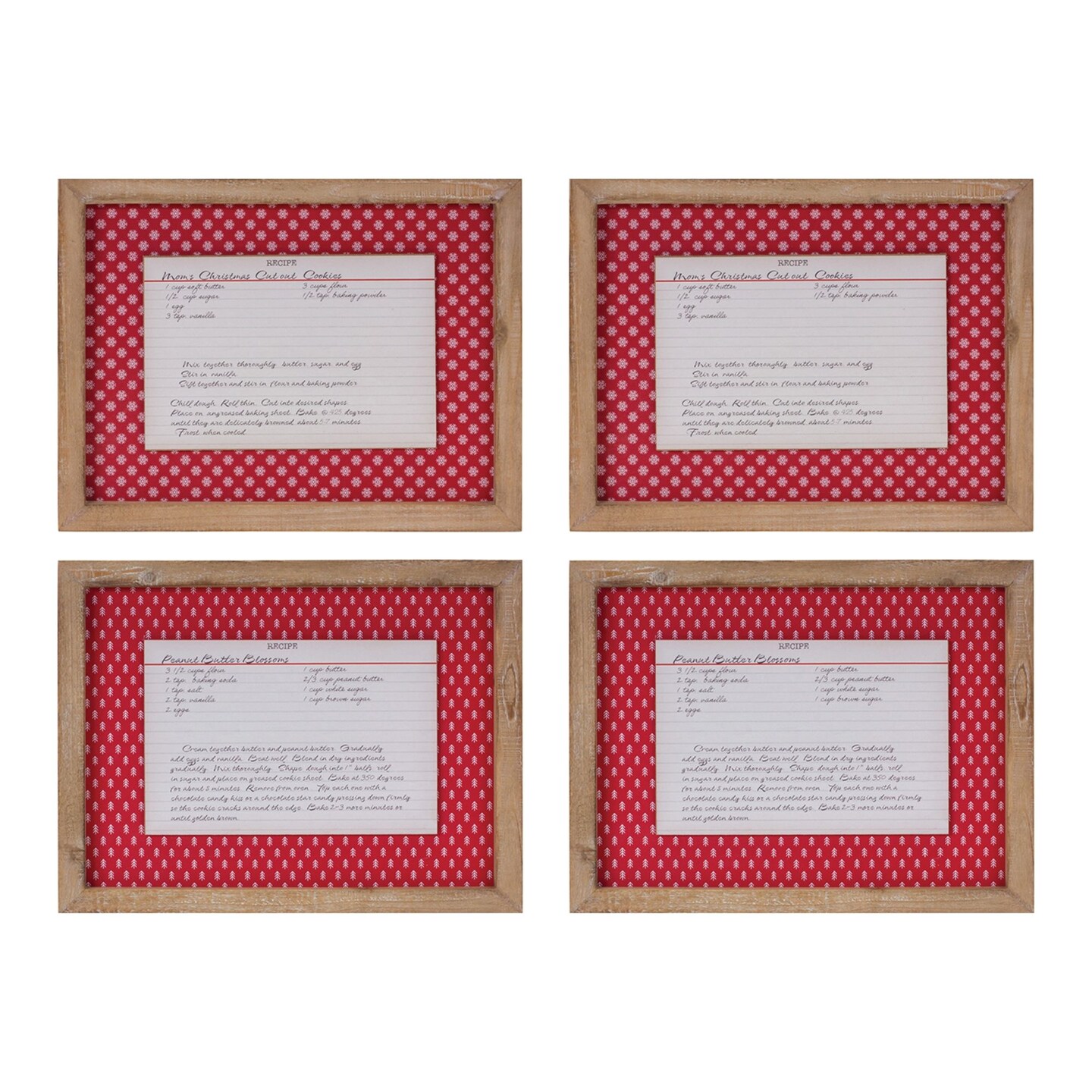 Melrose Cookies Recipe Card Christmas Wall Decorations - 13.5&#x22; - Set of 4