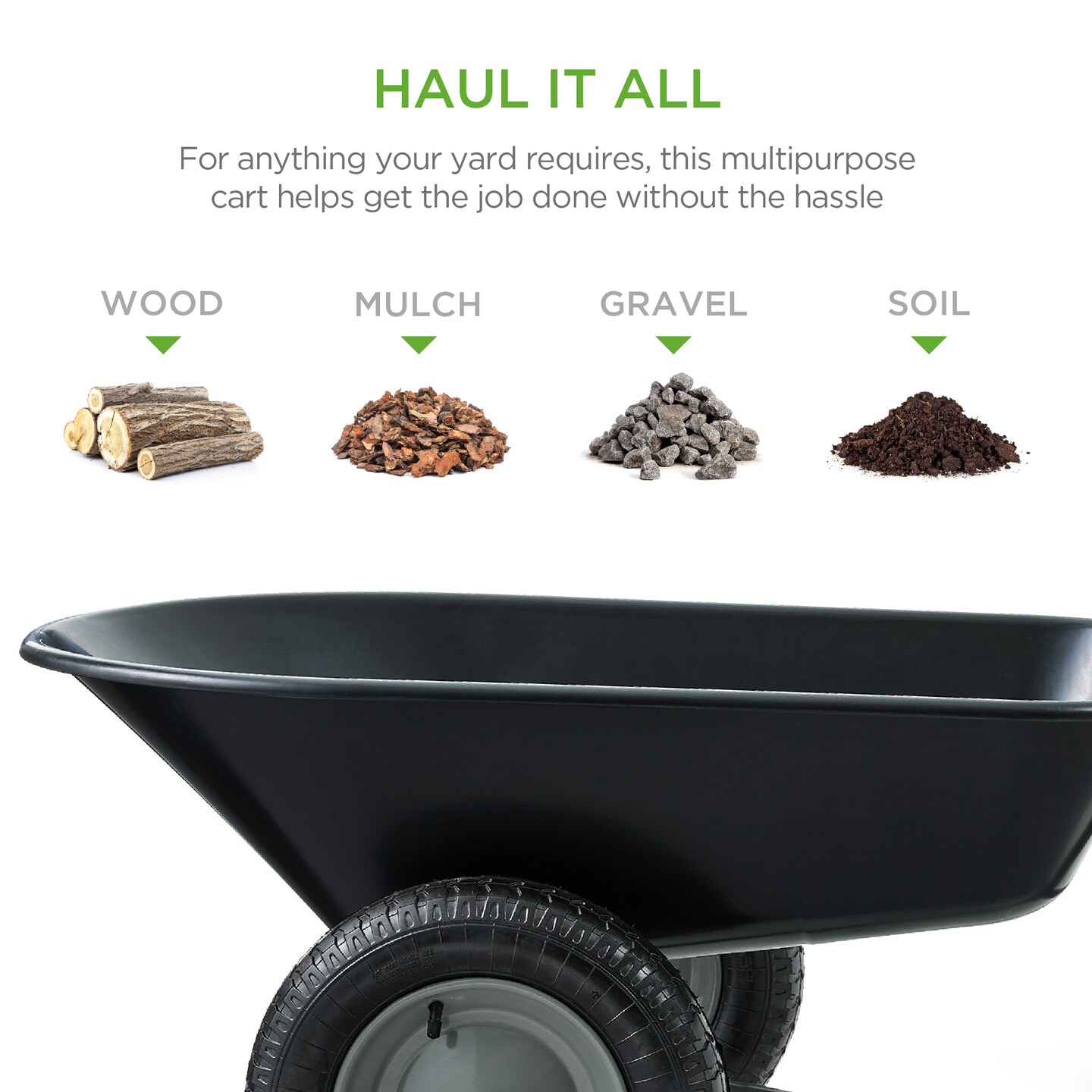 Best Choice Products Dual-Wheel Home Wheelbarrow Yard Garden Cart for Lawn, Construction