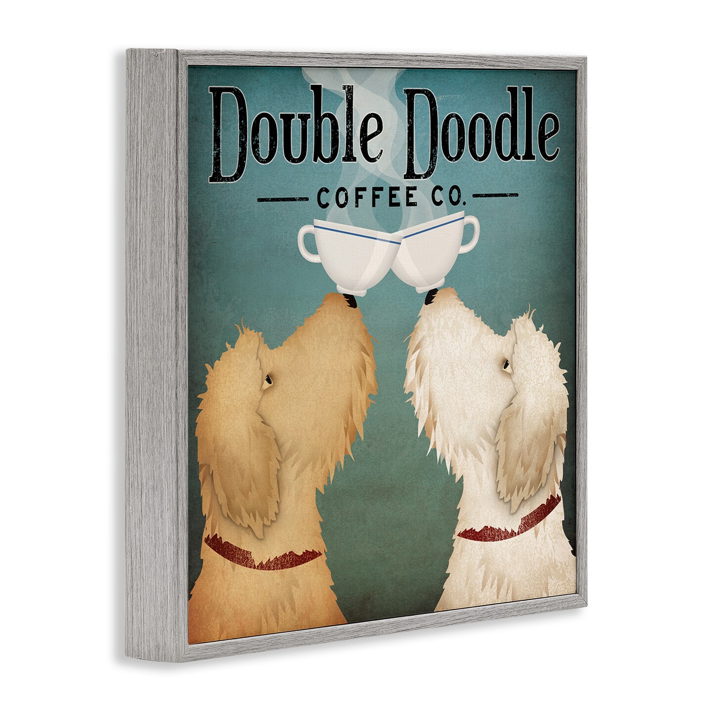 Stupell Industries Doodle Dog Vintage Coffee Sign Framed Giclee Art