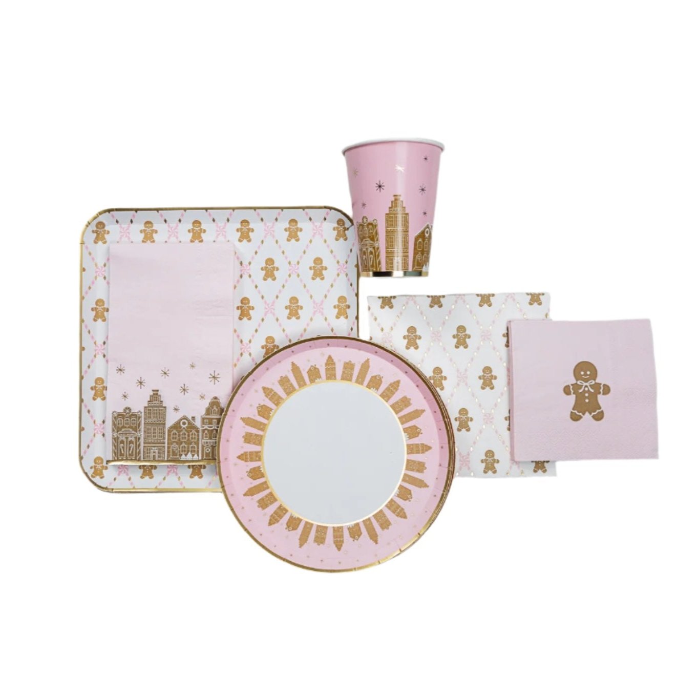 PINK GINGERBREAD LARGE PLATES