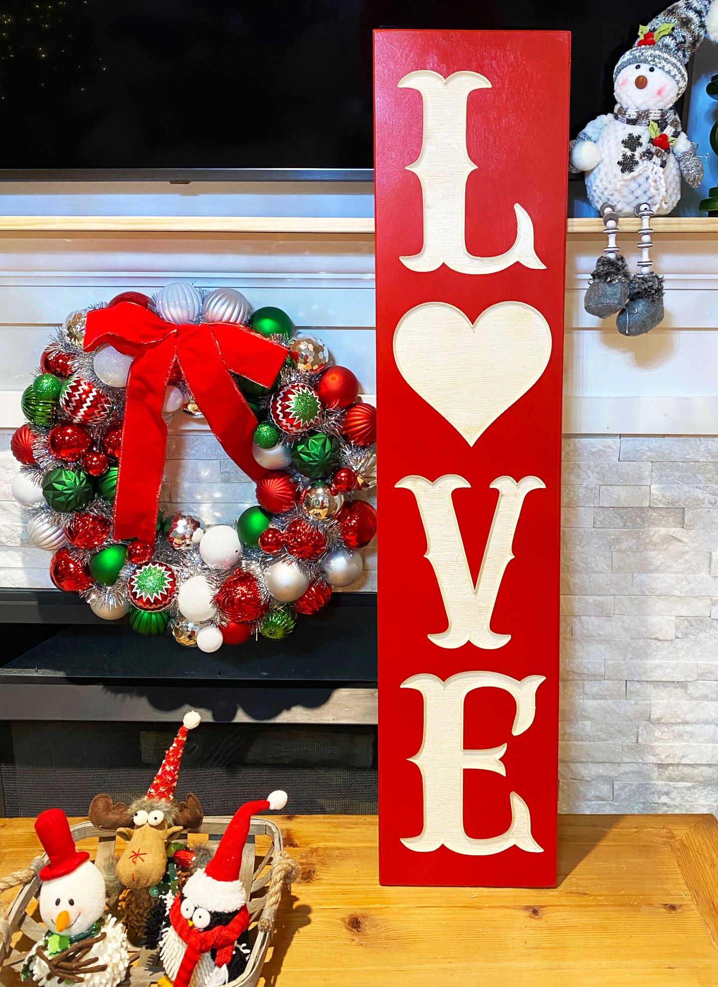 Love with Heart Porch Sign, Valentine Sign, Porch Sign, Front Door Sign ...