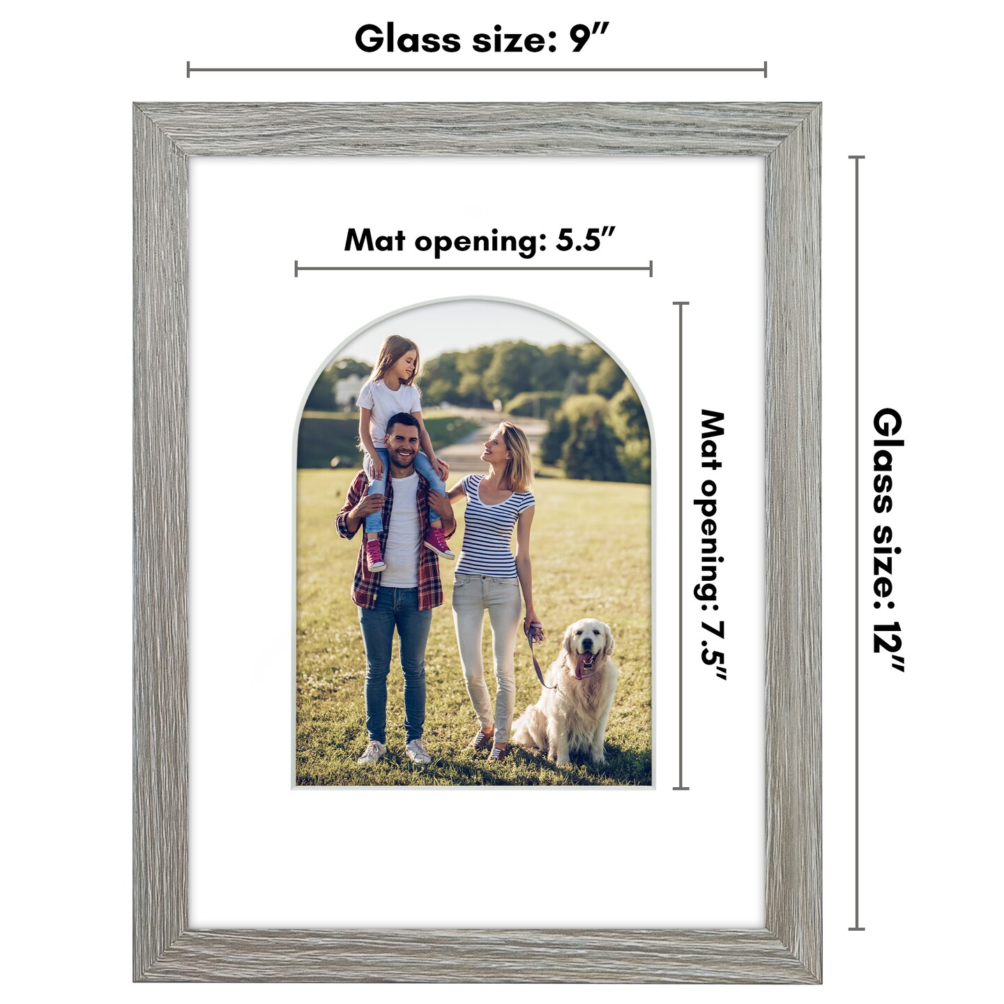 Americanflat Picture Frame with Arch-Shaped Mat - Ideal for Any Room, Living Rooms, Dorm Room