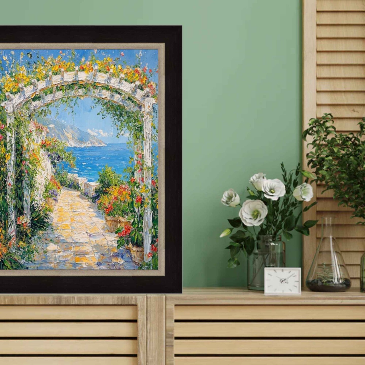 Cafe Wood With Silver Lip Picture Frame 36x48 frame