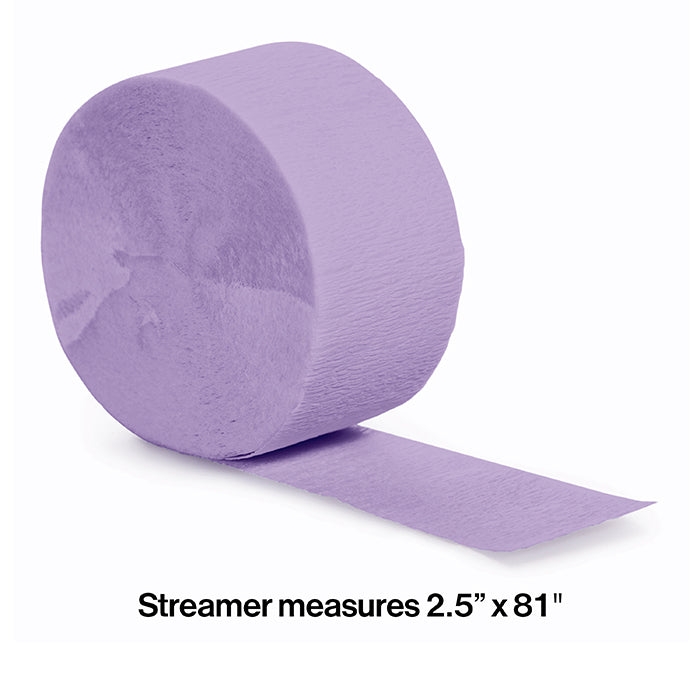 Luscious Lavender Crepe Streamers 81 ft
