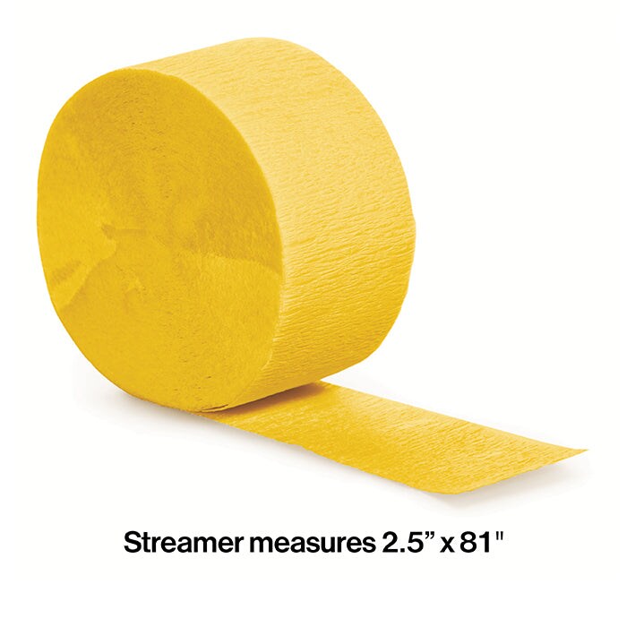 School Bus Yellow Crepe Streamers 81 ft