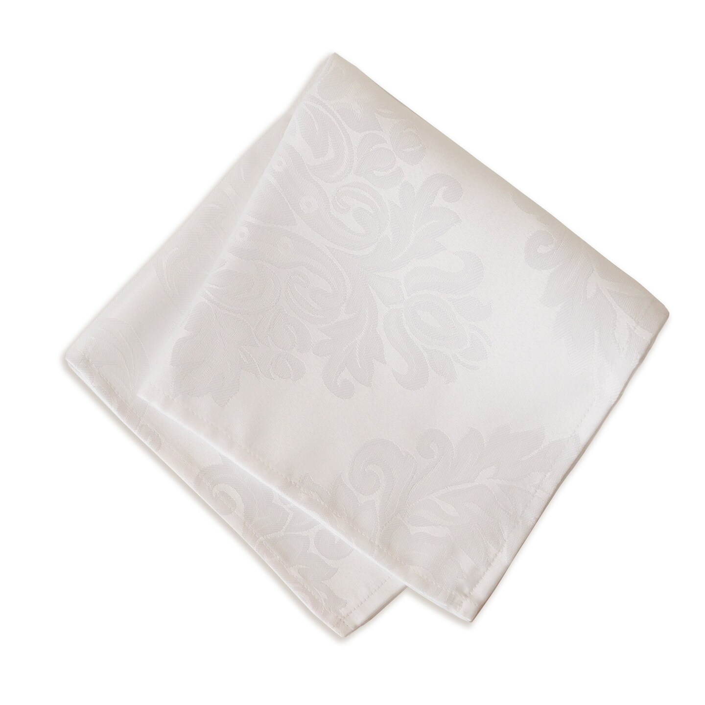 Threadmade Home Barcelona Jacquard Damask Napkin, Set of 4, White - 17"W x 17"L