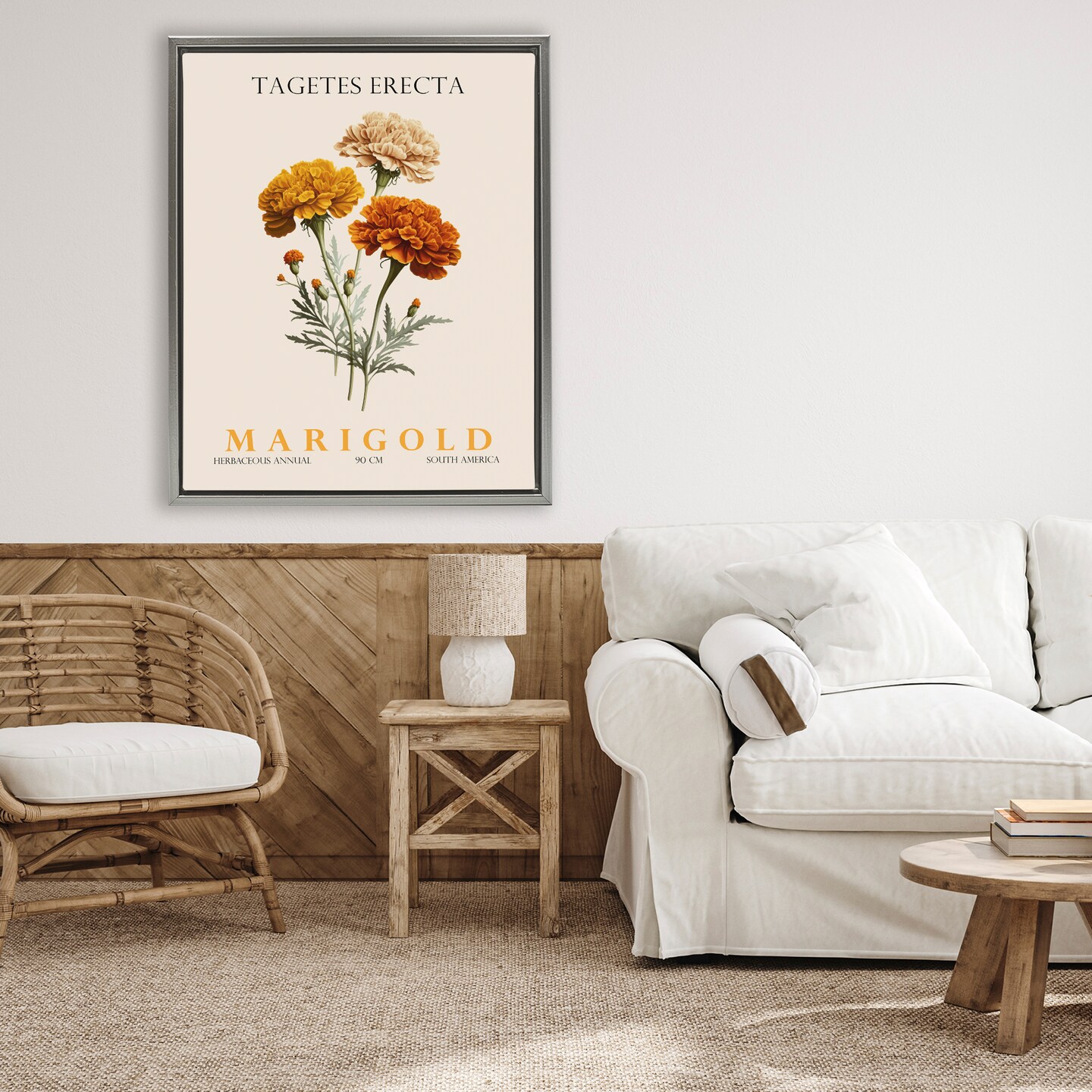 Stupell Industries Natural Marigold Bundle Floating Frame, design by Christopher Giampietro